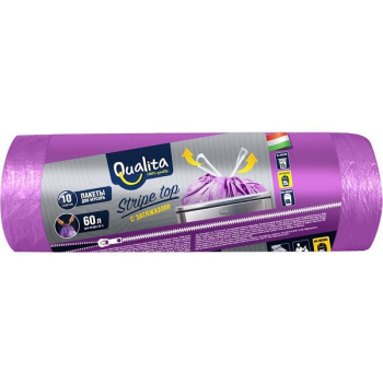 Пакеты для мусора Qualita 60л 10шт с завязками