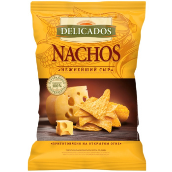 Начос, кукурузные чипсы Delicados со вкусом сыра, 150г