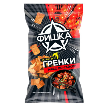 Гренки «Фишка», со вкусом мяса по-тайски, 110г