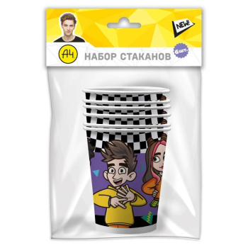 Набор бумажных стаканов Влад А4, 6 шт x 250 мл