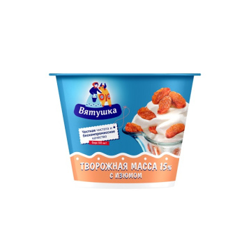 Масса творожная Вятушка изюм 15% БЗМЖ, 100г