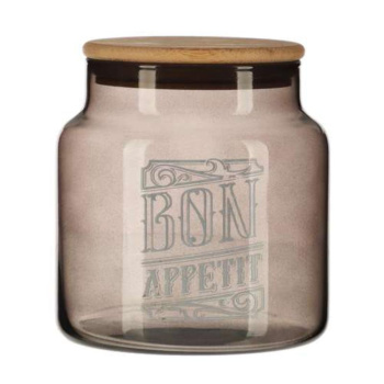 Банка для сыпучих прод с дерев крыш стекло HEREVIN Бон Аппетит