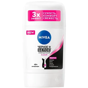 Дезодорант Nivea Clear твердый  жен 50мл Нев.защита для черного и белого