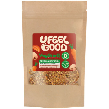 Снеки овощные Ufeelgood с грибами и морковью, 70г