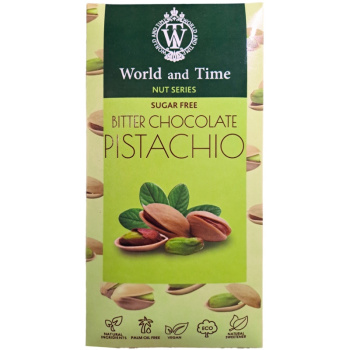 Шоколад горький World and Time без сахара с фисташкой, 65г