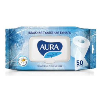 Влажная туалетная бумага Aura Ultra comfort 50шт