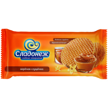 Вафли сиропные Сладонеж с варёной сгущёнкой, 120г