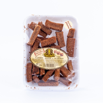 Сухарики ржаные с чесноком 100г Сухари-Гренки Знаковые