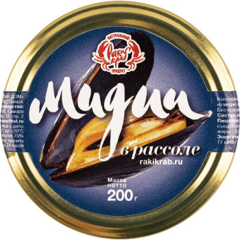 Консервы Мидии, 200г 