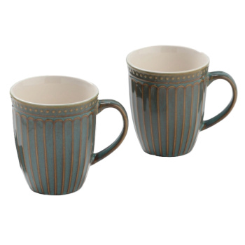 Набор кружек 2 шт Доляна Винтаж синие, 12х9х10 см, 350мл