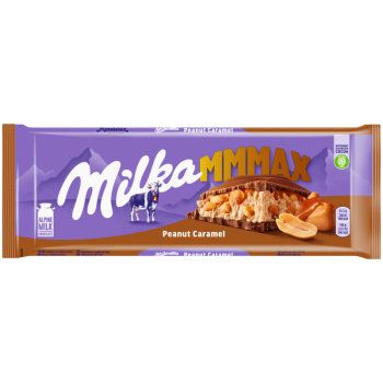 Шоколад молочный Milka Мммах с карамельной начинкой, арахисом и воздушным рисом, 270г
