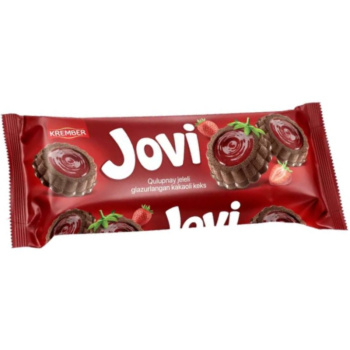 Кекс Krember Jovi глазированный с клубничным желе, 180г