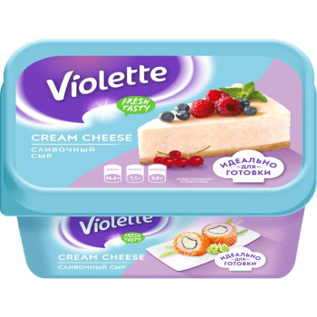 Сыр творожный Карат Виолетта Сливочный БЗМЖ 60%, 400г 