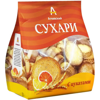 Сухари Агеевский с цукатами, 250г