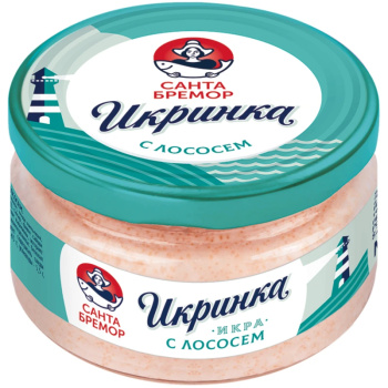 Икра Икринка деликатесная с подкопченым лососем Санта-Бремор, 160г