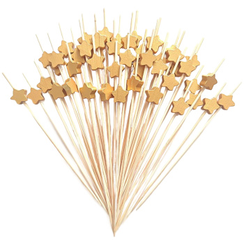 Деко-Пики для канапе бамбук 12см Звезда, 12 штук