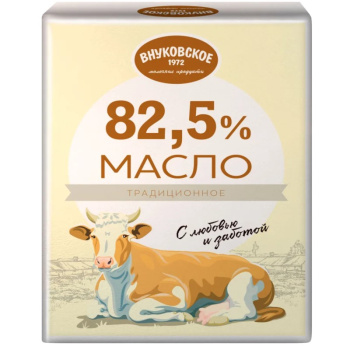 Масло Традиционное сладко-сливочное 82,5% Внуковское БЗМЖ 180г