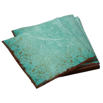 Салфетки бумажные трехслойные Керамика зеленая, 33х33 см, 20 шт