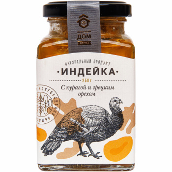 Индейка Медовый Дом Ферма с курагой и грецким, 250г