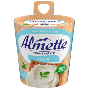 Сыр творожный Almette Лёгкий 53% БЗМЖ, 150г