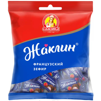 Конфеты Славянка, Жаклин, французский зефир клубника в шоколаде, 190г