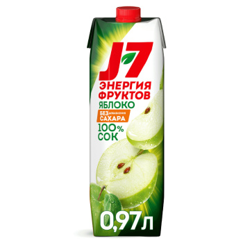Сок J7 осветленный, зеленое яблоко, 0,97л