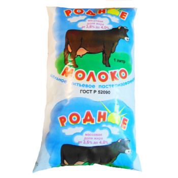 Молоко пастер. Родное 3,6-4% 1л