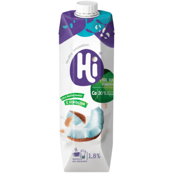 Напиток соевый Hi кокос 1,8%, 1л