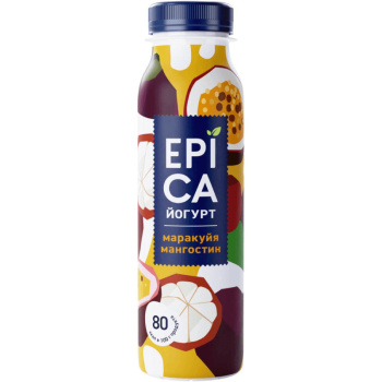 Йогурт питьевой Epica маракуйя мангостин 2,5% БЗМЖ, 260г