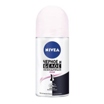 Дезодорант-антиперспирант женский Nivea Невидимая защита для черного и белого Clear, роликовый, 50мл