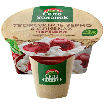 Творожное зерно в сливках Черешня Село Зеленое 5% 130г БЗМЖ