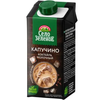 Коктейль молочный Капучино Село Зеленое 2% БЗМЖ, 200г