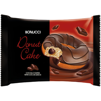Пирожное Bonucci Donut Cake бисквитное глазированное с начинкой какао, 40г