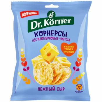 Чипсы кукурузно-рисовые Dr.Korner с сыром, 50г