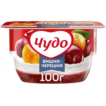 Десерт творожный Чудо Вишня-Черешня 4%, 100г