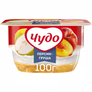 Десерт творожный Чудо Персик-Груша 4,2%, 100г