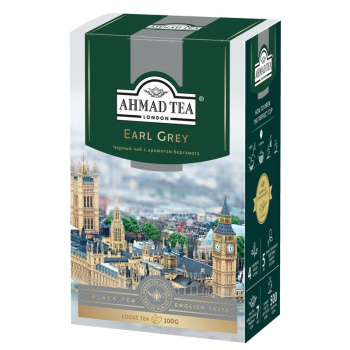 Чай черный листовой с ароматом бергамота  Ahmad Earl grey, 100г
