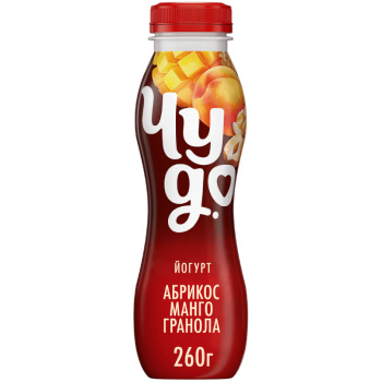 Йогурт питьевой Чудо Абрикос-манго-гранола 2,2% БЗМЖ, 260г