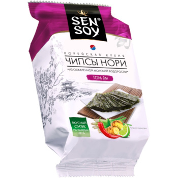 Чипсы нори Sen Soy из морской капусты Tom Yum, 4.5г