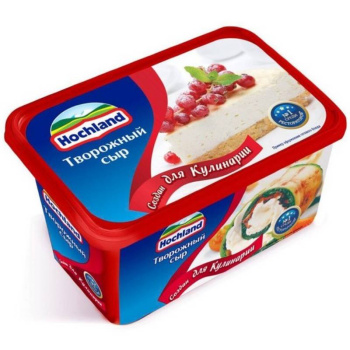 Сыр творожный Хохланд для кулинарии - для горячих и холодных блюд 65% БЗМЖ, 400г