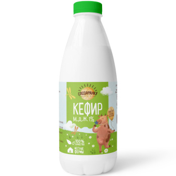 Кефир Спозаранку 1% 930г пэт БЗМЖ