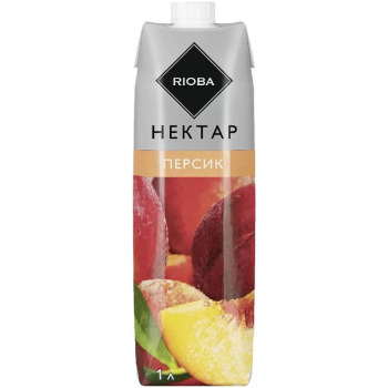 Нектар Rioba персиковый с мякотью, 1л 