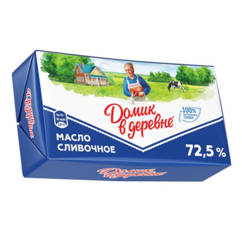 Масло сливочное Домик в деревне 72,5% БЗМЖ, 180г