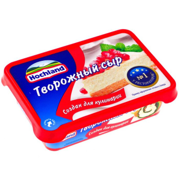 Сыр творожный Хохланд для кулинарии - для горячих и холодных блюд 65% БЗМЖ,180г