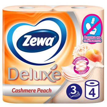 Туалетная_бумага_Zewa_Deluxe_3сл_4шт_Персик