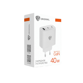 Сетевое зарядное устройство BY Smart 40Вт, 2 USB-C, 1 USB-A, QCPD PPS 