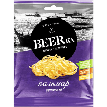 Кальмар BEERKA соломка сушеный, 38г