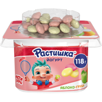 Растишка с печеньем Яблоко-груша 3% БЗМЖ, 118г 