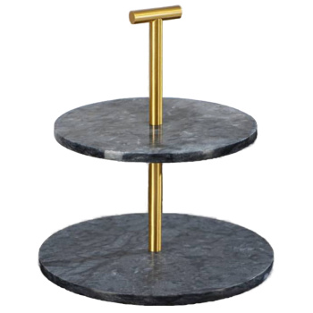 Блюдо из мрамора Magistro Granite 2-ярусное  30-25-33 см серый 7038893