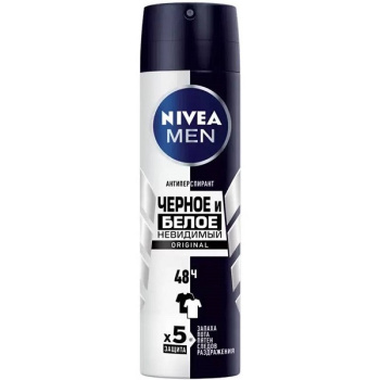 Дезодорант Nivea спрей муж 150мл Невидимая защита для черного и белого